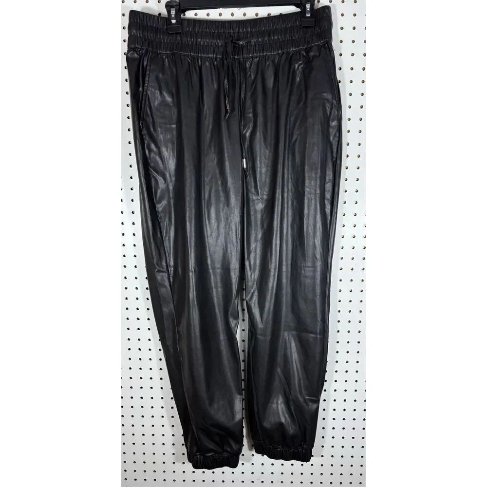 Blank NYC faux leather jogger pants size L